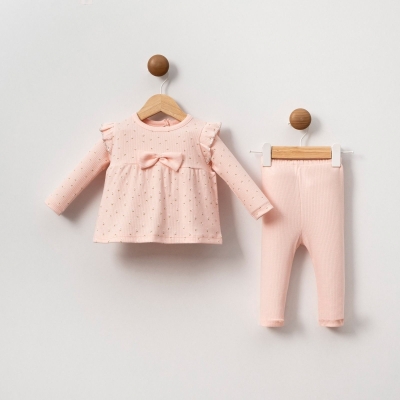 KIZ 3/6 AY ÇİÇEK DESENLİ SİMLİ TAKIM