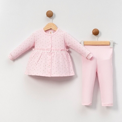 KIZ 3/6 AY ÇİÇEK DESENLİ SUTAŞLI TAKIM