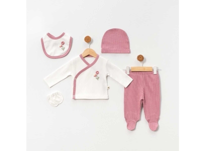 KIZ 3/6 AY ÇİÇEK NAKIŞLI 5Lİ ZIBIN SET
