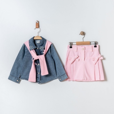 KIZ 3/6 YAŞ KOT GÖMLEK ETEK TAKIM