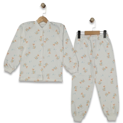 KIZ 3/6 YAŞ ÖRDEKLİ ÇITÇITLI PİJAMA TAKIM