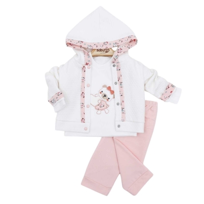 KIZ 3/9 AY AYICIKLI DETAYLI 3,KAPŞONLU TAKIM