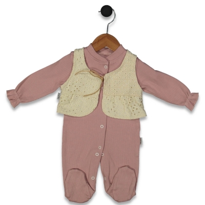 KIZ 3/9 AY BRODE YELEKLİ TULUM