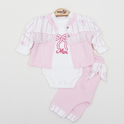 KIZ 3/9 AY FİYONKLU GÜPÜR DETAYLI 3LÜ TAKIM