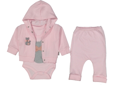 KIZ 3/9 AY KEDİLİ AKORT 3&#039;LÜ TAKIM