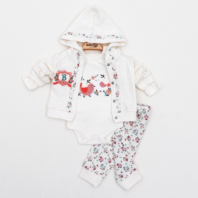 KIZ 3/9 AY KUŞLUK BİYE DETAYLI 3LÜ KAPŞONLU TAKIM