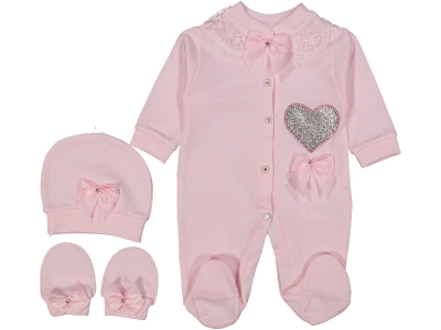 KIZ 3/9 AY TAŞ KALPLİ TULUM SETİ