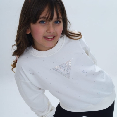 KIZ 4/8 YAŞ 2 İP VZ TAŞLI  SWEAT