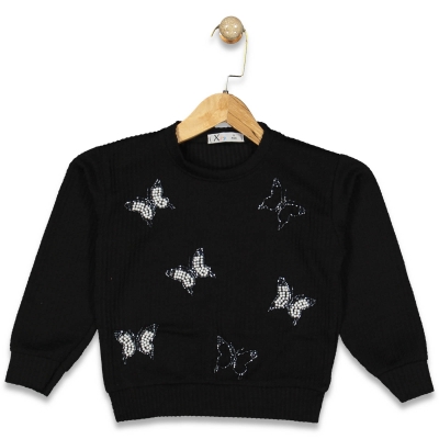 KIZ 5/8 YAŞ İNCİLİ KELEBEKLİ BADİ SWEAT