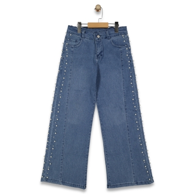 KIZ 5/8 YAŞ İNCİLİ KOT PANTOLON