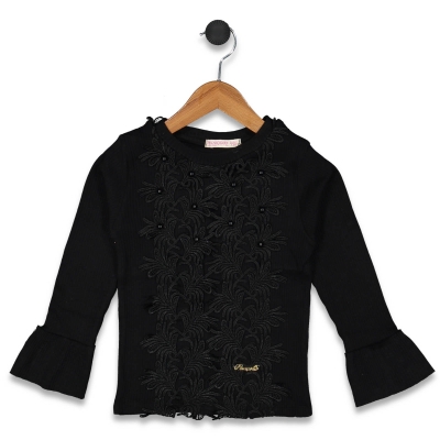 KIZ 5/8  YAŞ ÖNDANTELLİ İNCİLİ TSHİRT