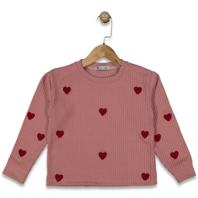 KIZ 5/8 YAŞ SÜZÜNE KALPLİ BADİ SWEAT