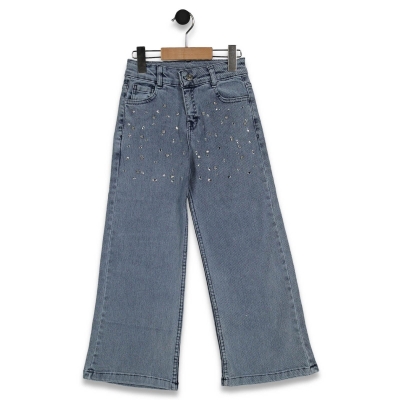 KIZ 5/8 YAŞ TAŞLI KOT PANTOLON