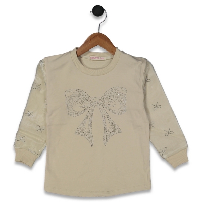 KIZ 5/8  YAŞ TÜL KOLLU FİYONK BASKILI  TSHİRT