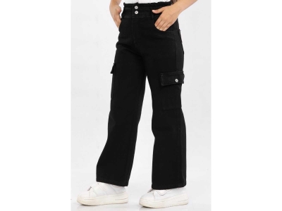 KIZ 5/8 YAŞ YÜKSEK BEL KARGO CEPLİ PANTALON