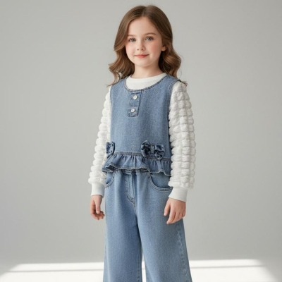 KIZ 6/10 YAŞ ÇİFT FİYONKLU 3 LÜ KOT TAKIM