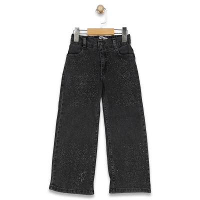 KIZ 6/10 YAŞ  KÜÇÜK TAŞLI KOT PANTALON