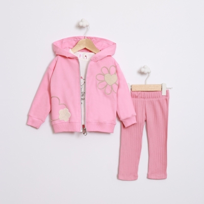 KIZ 6/18 AY ÇİÇEK NAKIŞLI 3 LÜ TAKIM