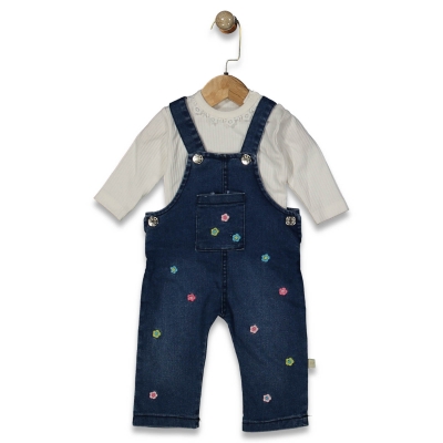 KIZ 6/18 AY ÇİÇEK NAKIŞLI KOT SLOPET