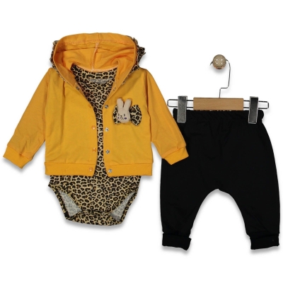 KIZ 6/18 AY FİYONKLU TAVŞANLI 3LÜ ZIBINLI TAKIM