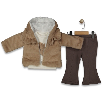 KIZ 6/18 AY PELUŞ HIRKALI 3 LÜ TAKIM