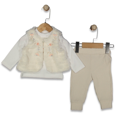 KIZ 6/18 AY PELUŞ YELEKLİ 3 LU TAKIM