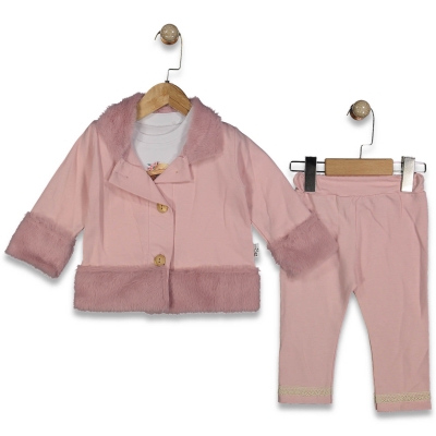 KIZ 6/18 AY ŞAPKALI ÖRDEK KÜRK HIRKALI TAKIM