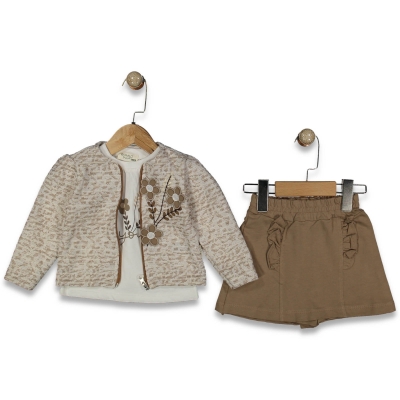 KIZ 6/24 AY BOMLO ÇİÇEKLİ SİMLİ ETEKLİ TAKIM