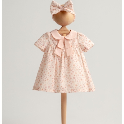 KIZ 6/24 AY ÇİÇEK BASKILI ELBİSE