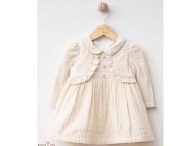 KIZ 6/24 AY ÇİZGİLİ MÜSLİN ELBİSE