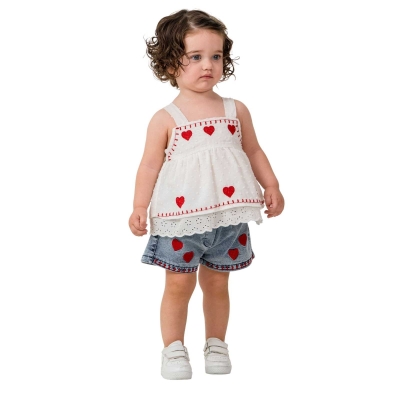 KIZ 6/24 AY KALPLİ KOT ŞORTLU TAKIM