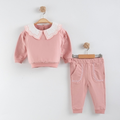 KIZ 6/24  AY MOTİF NAKIŞLI 2Lİ TAKIM