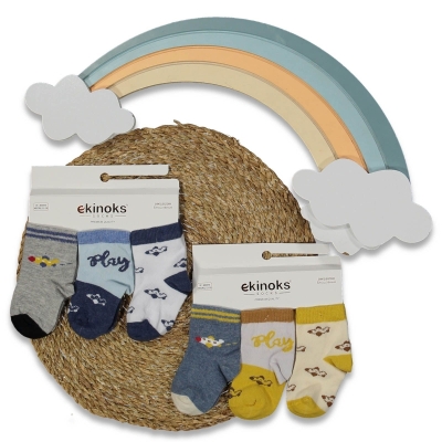 KIZ 6/6 AY 12&#039;Lİ RABİ DESEN KIZ BEBE MEVSİMLİK SOK