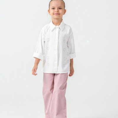 KIZ 6/9 YAŞ BONCUK KALPLİ ÜÇLÜ TAKIM