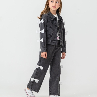 KIZ 6/9 YAŞ CANDY FİYONK  KOT TAKIM