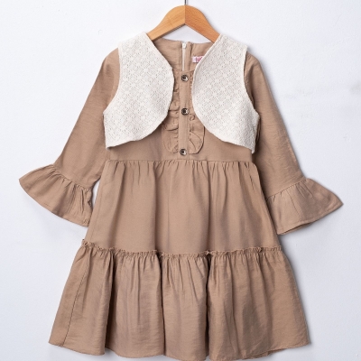 KIZ 6/9 YAŞ DANTEL YELEKLİ ELBİSE