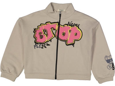 KIZ 6/9 YAŞ STOP BASKILI FERMUARLI SWEAT HIRKA