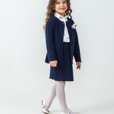 KIZ 6/9 YAŞ TRİKO HIRKALI ETEKLİ DÖRTLÜ TAKIM