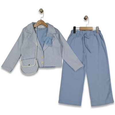 KIZ 7/10 YAŞ KAZAYAĞI CEKETLİ PANTOLON TAKIM