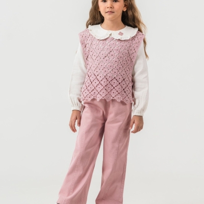 KIZ 7/10 YAŞ PAPATYA BAĞLAMALI SÜVETER TAKIM