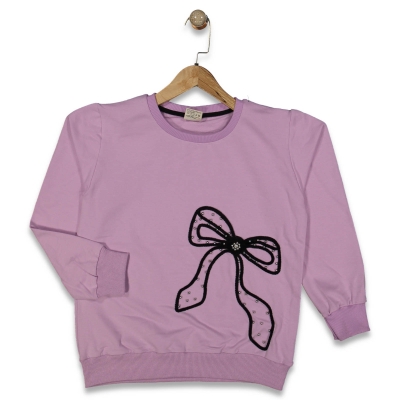 KIZ 8/14 YAŞ KURDELE NAKIŞLI İNCİLİ BASKILI UZUN