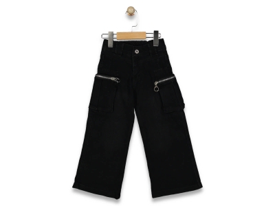 KIZ 9/12 YAŞ FERMUARLI TORBA CEPLİ KOT PANTOLON