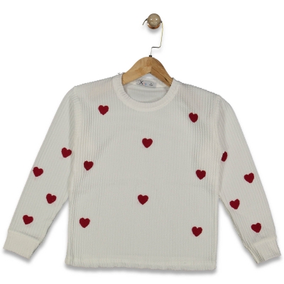 KIZ 9/12 YAŞ SÜZÜNE KALPLİ BADİ SWEAT