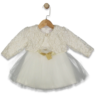 KIZ 9/18 AY ALTIN KORDONELİ FİSTOLU BOLEROLU ELBİS