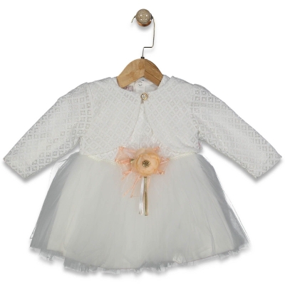 KIZ 9/18 AY BAKLAVA SİMLİ HIRKALI ELBİSE