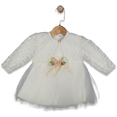 KIZ 9/18 AY DAL GÜPÜRLÜ BOLEROLU ELBİSE