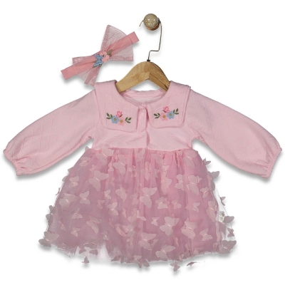 KIZ 9/18 AY KELEBEK TÜLLÜ BANDANALI ELBİSE