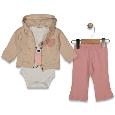 KIZ 9/18 AY SİMLİ KALPLİ ÜÇLÜ TAKIM