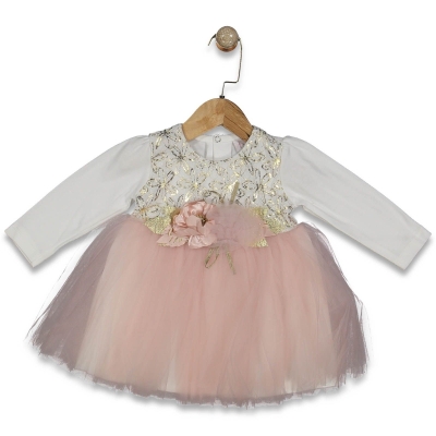 KIZ 9/18 AY SIVAMA ÇİÇEK VARAKLI ELBİSE