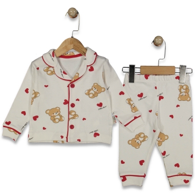 KIZ 9/24 AY AYICIK KALP BASKILI AYLIK PİJAMA TAKIM